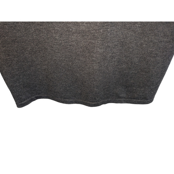 Liz Claiborne Women's Medium Gray Dress Short Sleeve Ribbed Knit Gold Buttons - Picture 13 of 15